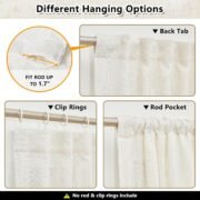 Natural Linen Semi-Sheer Curtains 84 Inches Long, 2 Panels - Image 3