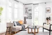 Linen Sheer Curtain Panel, White, 1 Panel - Image 5