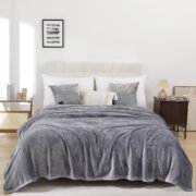 Grey Fleece Throw Blanket for Couch Bed,Soft Cozy Blankets - Image 8