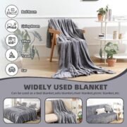 Grey Fleece Throw Blanket for Couch Bed,Soft Cozy Blankets - Image 7