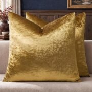 Gold Velvet Pillow Covers 20x20 Decorative Pillows Pack of 2 - Image 8