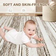 Boho Moroccan Washable Area Rug 5x7, Soft Neutral - Image 5