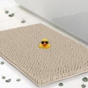 Standard 3pc Non-Slip Shaggy Chenille Bathroom Mat Set - Image 7