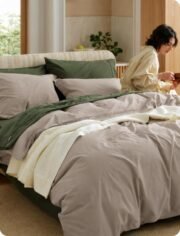 Washed Cotton Duvet Cover Set, Queen, 3 Piece - Image 2