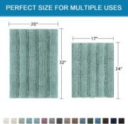 Thick Shaggy Chenille Bathroom Rug Set, Non Slip - Image 2