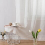 Linen Blend Sheer Curtains 84 inches Long 2 Panels Set for Bedroom - Image 7