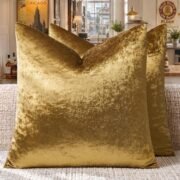 Gold Velvet Pillow Covers 20x20 Decorative Pillows Pack of 2 - Image 5