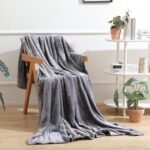 Grey Fleece Throw Blanket for Couch Bed,Soft Cozy Blankets