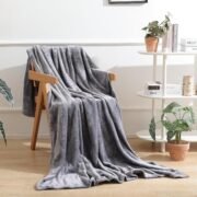 Grey Fleece Throw Blanket for Couch Bed,Soft Cozy Blankets