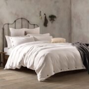 Duvet Cover King, Washed Cotton Duvet Cover Set - 3 Piece (King, Off-White) - Image 2