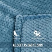 Large Waffle Fleece Throw Blanket for Couch, Slate Blue - Image 6