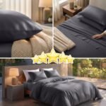 Luxury T1500 Queen Sheet Set with 4 Piece Soft Sheets - Grey