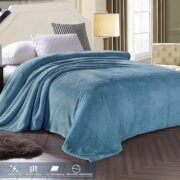 Large Waffle Fleece Throw Blanket for Couch, Slate Blue - Image 3