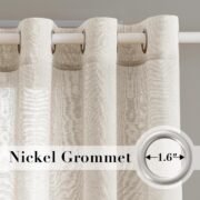 Natural Linen Sheer Curtains 84" 2 Panels Grommet - Image 2