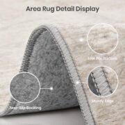 Washable Rugs 5x7, Non Slip Large Area Rugs for Living Room, Beige - Image 6