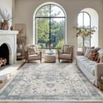 Area Rugs 5x7, Washable Rugs for Living Room,Bedroom,Blue Rug