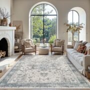 Area Rugs 5x7, Washable Rugs for Living Room,Bedroom,Blue Rug