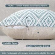 Throw Pillow Covers 18x18 Set of 4, Blue Patterned & Solid Covers - Image 3