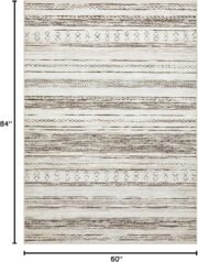 Boho Moroccan Washable Area Rug 5x7, Soft Neutral - Image 2