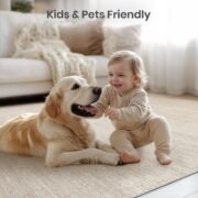 Washable Rugs 5x7, Non Slip Large Area Rugs for Living Room, Beige - Image 7