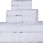 Ultra-Soft 6-Piece Cotton Towel Set, Includes 2 Bath Towels, 2 Hand Towels