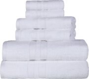 Ultra-Soft 6-Piece Cotton Towel Set, Includes 2 Bath Towels, 2 Hand Towels