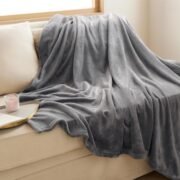 Soft Fleece Throw Bed Blanket for Couch Grey