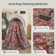 Washable Rug 5x7 - Ultra-Thin Antique Collection Area Rug - Image 5