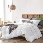 Duvet Cover, Washed Cotton Comforter Cover Bedding Set Queen Size - Image 2