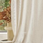 Natural Linen Semi-Sheer Curtains 84 Inches Long, 2 Panels - Image 5