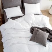 Duvet Cover, Washed Cotton Comforter Cover Bedding Set Queen Size - Image 6