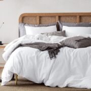 Duvet Cover, Washed Cotton Comforter Cover Bedding Set Queen Size