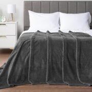Soft Plush Fleece Throw Blanket for Couch Sofa Dark Gray 50x60 - Image 6