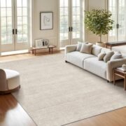 Washable Rugs 5x7, Non Slip Large Area Rugs for Living Room, Beige - Image 3