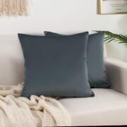 Velvet Cushion Covers Pack of 2, Soft Solid Square - Image 8