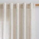 Natural Linen Semi-Sheer Curtains 84 Inches Long, 2 Panels