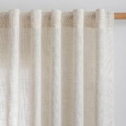 Natural Linen Semi-Sheer Curtains 84 Inches Long, 2 Panels
