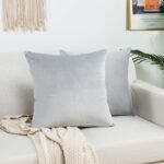 Velvet Cushion Covers Pack of 2, Soft Solid Square