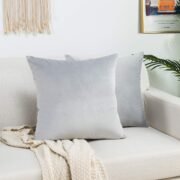 Velvet Cushion Covers Pack of 2, Soft Solid Square