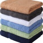 Cotton Bath Towel 6 Pack, Quick Dry Lightweight