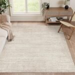 Washable Rugs 5x7, Non Slip Large Area Rugs for Living Room, Beige