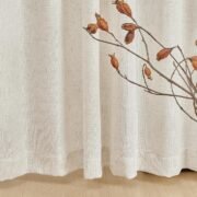 Natural Linen Semi-Sheer Curtains 84 Inches Long, 2 Panels - Image 7