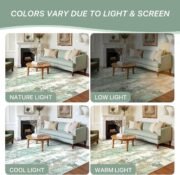5x7 Green Abstract Area Rug, Washable Non-Slip for Bedroom - Image 5