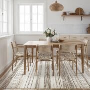 Boho Moroccan Washable Area Rug 5x7, Soft Neutral - Image 7
