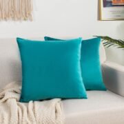 Velvet Cushion Covers Pack of 2, Soft Solid Square - Image 7