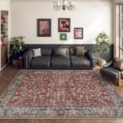 Washable Rug 5x7 - Ultra-Thin Antique Collection Area Rug - Image 4