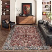 Washable Rug 5x7 - Ultra-Thin Antique Collection Area Rug - Image 3